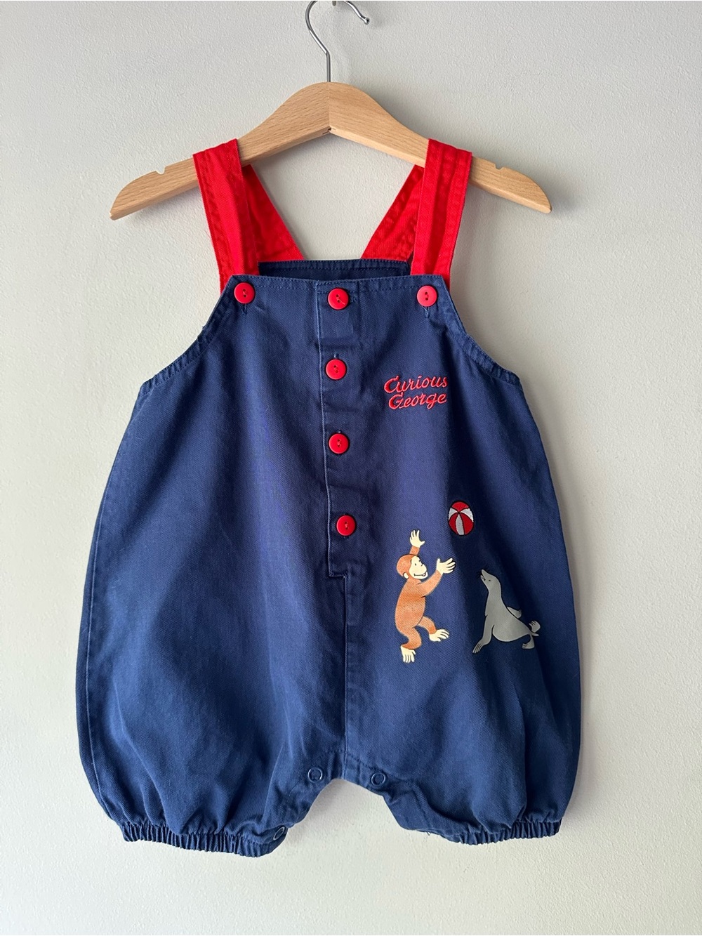 Vintage Curious George Baby Romper